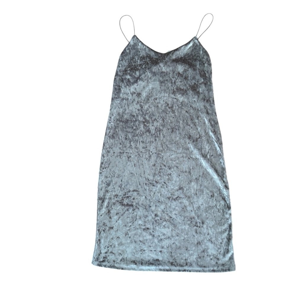 Y2K Polly & Esther Crush Velvet Slip Dress Mini Spaghetti Straps Babydoll S